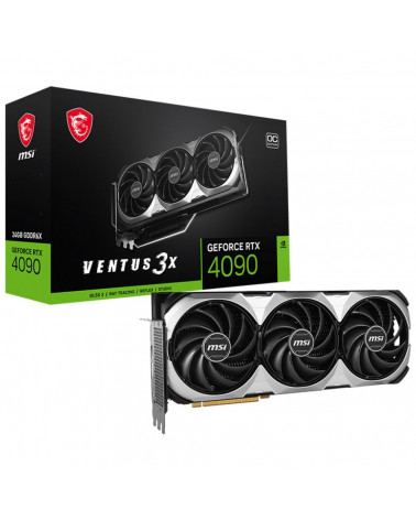 Видеокарта MSI RTX4090 VENTUS 3X E OC 24GB GDDR6X 384bit 2xDP 2xHDMI 3FAN RTL 