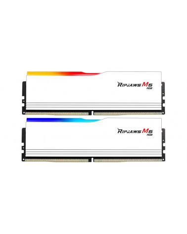 Модуль памяти DDR5 G.SKILL RIPJAWS M5 RGB 32GB (2x16GB) 6000MHz CL32 (32-38-38-96) 1.35V / F5-6000J3238F16GX2-RM5RW / White