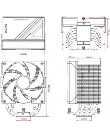 Вентилятор для процессора ID-Cooling FROZN A610 ARGB WHITE 250W/ Intel 1700, 12*, 115*, AMD AM5, AM4/ Screws 