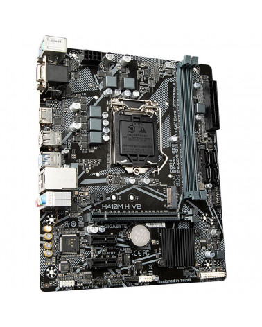 Материнская плата Gigabyte H410M H V2, Socket 1200, Intel®H470, 2xDDR4-2666, D-SUB+HDMI, 1xPCI-Ex16, 2xPCI-Ex1, 4xSATA3, 1xM.2, 