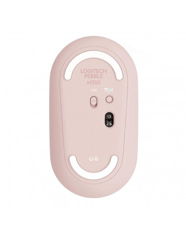 Мышь беспроводная Logitech Pebble M350 Pink розовая, оптическая, 1000dpi, 2.4GHz, USB-ресивер, бесшумная, под обе руки 