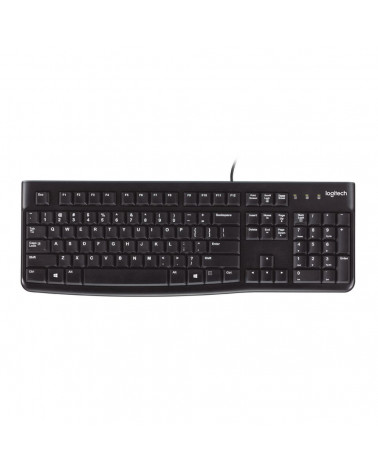 Клавиатура Logitech K120 for Business |920-002522| черная, офисная, 104 клавиши, защита от воды, USB 1,5м, brown box, (021419)