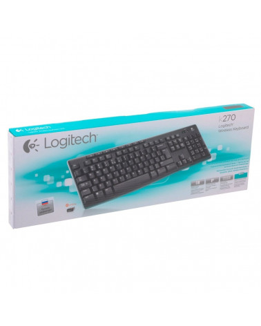 Клавиатура беспроводная Logitech K270 |920-003757| приемник Unifying, 2 батарейки AAA, (033030)