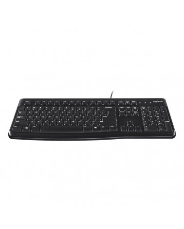 Клавиатура Logitech K120 черная, офисная, 104 клавиши, защита от воды |920-002583| USB 1.5м, RTL