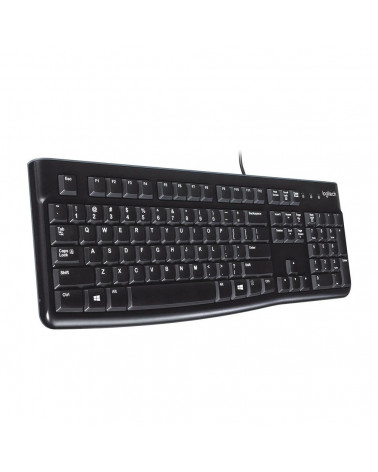 Клавиатура Logitech K120 черная, офисная, 104 клавиши, защита от воды |920-002583| USB 1.5м, RTL