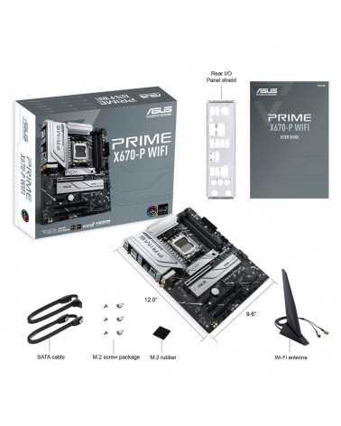 Материнская плата ASUS PRIME X670-P WIFI /AM5,X670,USB 3.2 GEN 2X2,WIFI,AURA,MB (90MB1BV0-M0EAY0) /AM5,X670,USB 3.2 GEN 2X2,WIFI