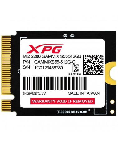 Твердотельный накопитель SSD ADATA M.2 2230 512GB XPG GAMMIX S55 PCIe Gen4x4 with NVMe 5000/3000, 3D ТLC NAND, 230TBW 