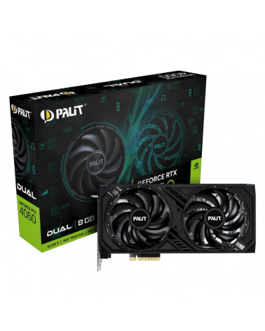 Видеокарта Palit RTX4060 DUAL 8GB GDDR6 128-bit DPx3 HDMI RTL 