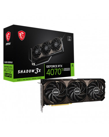 Видеокарта MSI RTX4070Ti SUPER SHADOW 3X 16GB GDDR6X 256bit 3xDP HDMI 3FAN RTL 