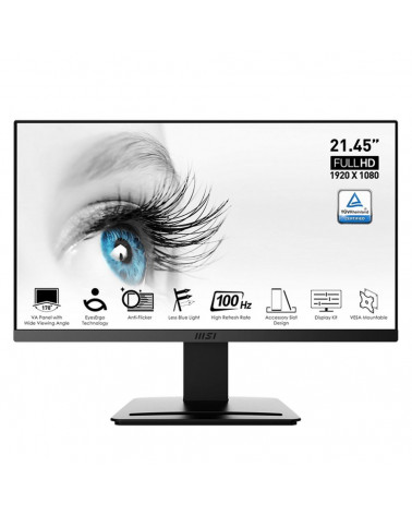 Монитор MSI PRO MP223 21.5" Black (VA, 1920x1080, D-Sub+HDMI, 1 ms, 178°/178°, 250 cd/m, 1000:1 (100M:1), 100Hz) 