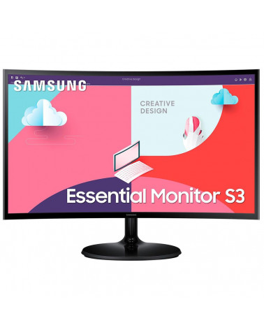 Монитор Samsung 23.8" S24C360EAI Black (VA, 1920x1080, D-Sub+HDMI, 4 ms, 178°/178°, 250 cd/m, 3000:1, 75Hz, Curved R1800) 