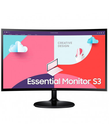 Монитор Samsung 23.8" S24C360EAI Black (VA, 1920x1080, D-Sub+HDMI, 4 ms, 178°/178°, 250 cd/m, 3000:1, 75Hz, Curved R1800) 