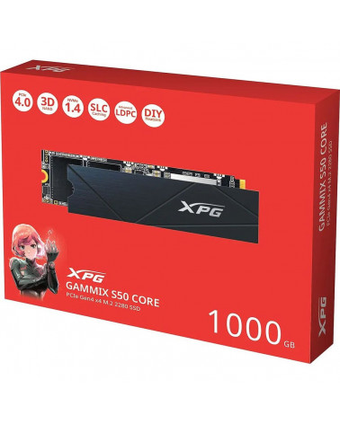 Твердотельный накопитель SSD ADATA M.2 2280 1TB XPG GAMMIX S50 Core PCIe Gen4x4 with NVMe 3500/2200, MTBF 1.5M, 3D ТLC NAND, 600