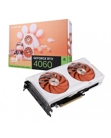 Видеокарта Colorful RTX 4060 MEOW-ORG 8GB-V GDDR6 128bit 3xDP HDMI 2FAN RTL 