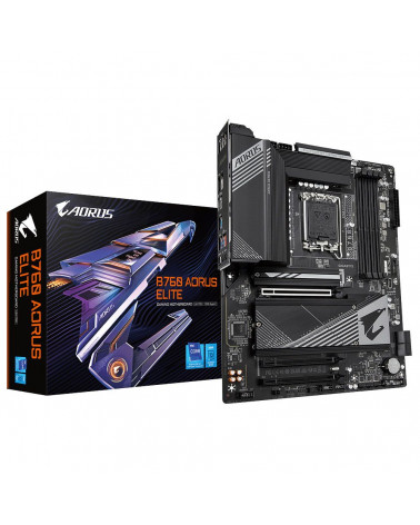 Материнская плата Gigabyte B760 AORUS ELITE, Socket 1700, Intel®B760, 4xDDR5-4800, HDMI+DP, 3xPCI-Ex16, 4xSATA3(RAID 0/1/5/10), 