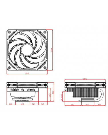 Вентилятор ID-Cooling IS-50X_V3 130W/PWM/all Intel /AMD AM4/ Low profile/Screws 