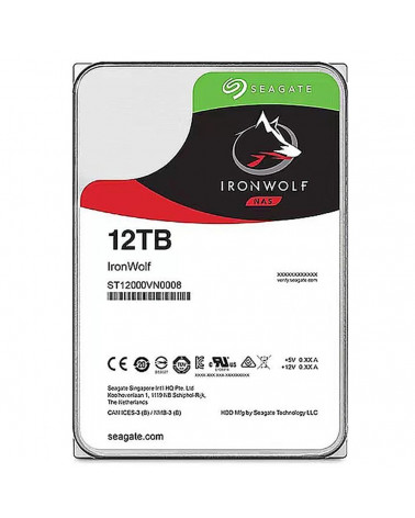 Жесткий диск Seagate IronWolf NAS ST12000VN0008 12TB 3.5" SATA 6Gb/s, 7200rpm, 256MB, 24x7, Bulk (632278)