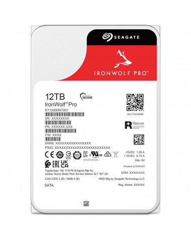 Жесткий диск Seagate 3.5" 12TB IronWolf Pro Nas ST12000NT001 SATA 6Gb/s, 7200rpm, 256MB