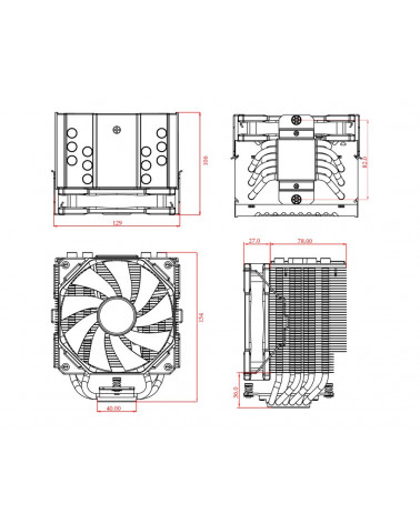 Вентилятор ID-Cooling SE-226-XT BLACK LGA1700/1200/115X/AM4 (8шт/кор, TDP 250W, PWM, 6 тепл.трубкок + медная база, FAN 120mm, че