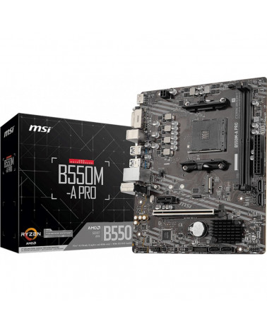 Материнская плата MSI B550M-A PRO, Socket AM4, AMD® B550, 2xDDR4-4600, HDMI+DVI-D, 1xPCI-Ex16x, 1xPCI-Ex1x, 4xSATA3(RAID 0/1/10)