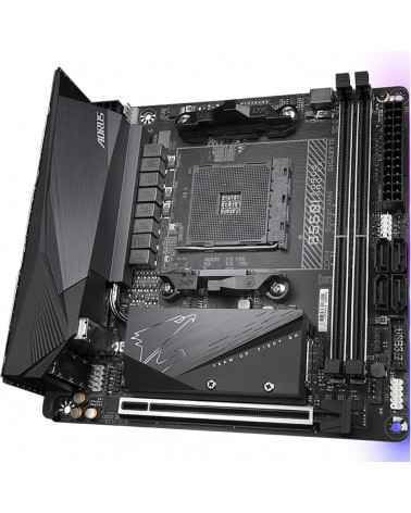 Материнская плата Gigabyte B550I AORUS PRO AX, Socket AM4, AMD B550, 2xDDR4-3200, HDMI+HDMI+DP, 1xPCI-Ex16, 4xSATA3(RAID 0,1,10)