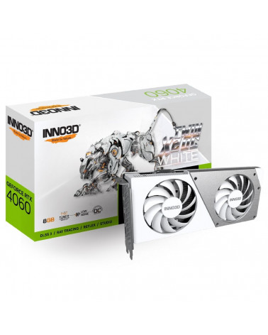 Видеокарта INNO3D RTX4060 TWIN X2 OC WHITE 8GB GDDR6 128-bit DPx3 HDMI 2FAN RTL 