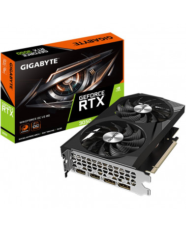 Видеокарта Gigabyte RTX3050 WINDFORCE OC V2 8GB GDDR6 128-bit HDMIx2 DPx2 2FAN RTL 