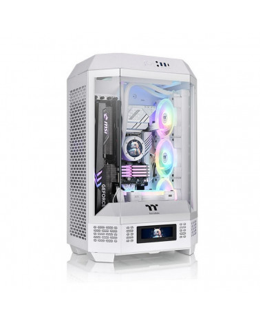 Корпус ASUS The Tower 300 Snow/White/Win/SPCC/Tempered Glass*3/CT140 White Fan*2/Color Box/With Screen Metal Panel