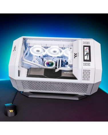 Корпус ASUS The Tower 300 Snow/White/Win/SPCC/Tempered Glass*3/CT140 White Fan*2/Color Box/With Screen Metal Panel