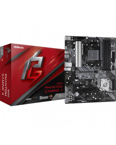 Материнская плата ASRock B550 PHANTOM GAMING 4, Socket AM4, AMD B550, 4xDDR4-3200, HDMI, 2xPCI-Ex16, 2xPCI-Ex1, 6xSATA3(RAID 0/1