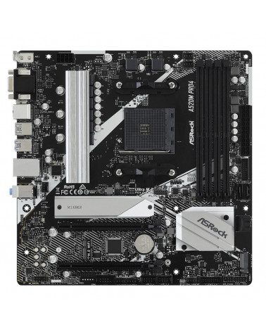 Материнская плата ASRock A520M PRO4, Socket AM4, AMD A520, 4xDDR4-3200, D-SUB+HDMI+DP, 2xPCI-Ex16, 4xSATA3(RAID 0/1/10), 2xM.2, 