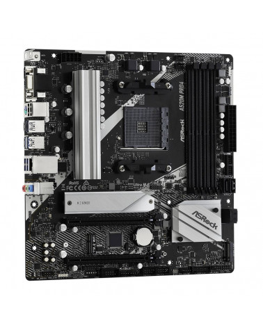 Материнская плата ASRock A520M PRO4, Socket AM4, AMD A520, 4xDDR4-3200, D-SUB+HDMI+DP, 2xPCI-Ex16, 4xSATA3(RAID 0/1/10), 2xM.2, 