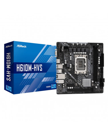 Материнская плата ASRock H610M-HVS, Socket 1700, Intel®H610, 2xDDR4-3200, D-SUB+HDMI, 1xPCI-Ex16, 1xPCI-Ex1, 4xSATA3, 8 Ch Audio