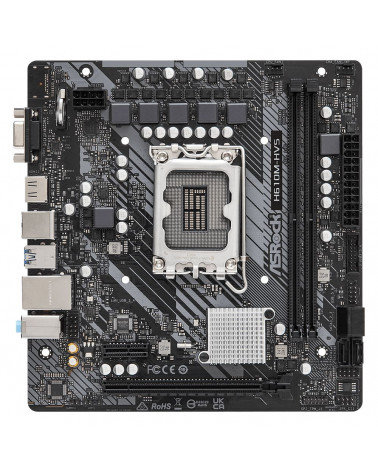 Материнская плата ASRock H610M-HVS, Socket 1700, Intel®H610, 2xDDR4-3200, D-SUB+HDMI, 1xPCI-Ex16, 1xPCI-Ex1, 4xSATA3, 8 Ch Audio