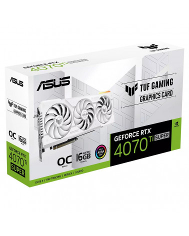 Видеокарта ASUS TUF-RTX4070TIS-O16G-WHITE-GAMING /RTX4070TIS ,HDMI*2,DP*3,16G,D6X