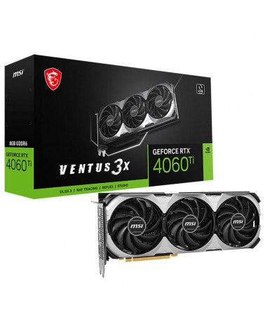 Видеокарта MSI RTX4060Ti VENTUS 3X E 8GB GDDR6 128bit 3xDP HDMI 3FAN RTL