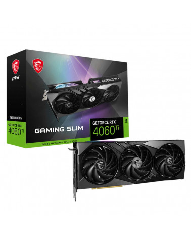 Видеокарта MSI RTX4060Ti GAMING SLIM 16GB GDDR6 128-bit DPx3 HDMI 3FAN RTL