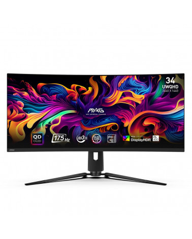 Монитор MSI MAG 341CQP QD-OLED 34.18" Black (QD-OLED, 3440x1440, HDMI+HDMI+DP+Type C, USB Hub, 0.03 ms, 178°/178°, 250 cd/m, 150