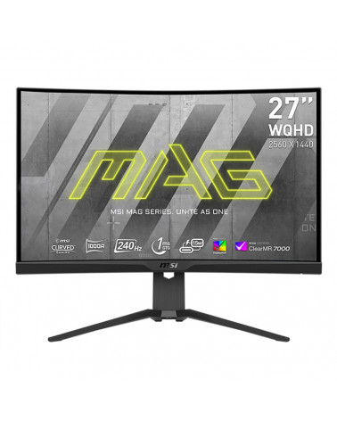 Монитор 27" MSI MAG 275CQRXF Black (Rapid VA, 2560x1440, HDMI+HDMI+DP+Type C, 1 ms, 178°/178°, 300 cd/m, 2500:1 (100M:1), 240Hz,