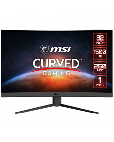 Монитор 31.5" MSI G32C4X Black (VA, 1920x1080, HDMI+HDMI+DP, 1 ms, 178°/178°, 300 cd/m, 3000:1 (100M:1), 250Hz, Curved) 