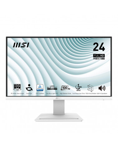 Монитор 23.8" MSI PRO MP243XW White (IPS, 1920x1080, HDMI+DP, 4 ms, 178°/178°, 300 cd/m, 1000:1 (100M:1), 100Hz, MM) 