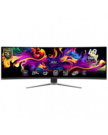 Монитор 49" MSI MPG 491CQP QD-OLED Black (QD-OLED, 5120x1440, HDMI+HDMI+DP+Type C, 0.03 ms, 178°/178°, 250 cd/m, 1500000:1, 144H