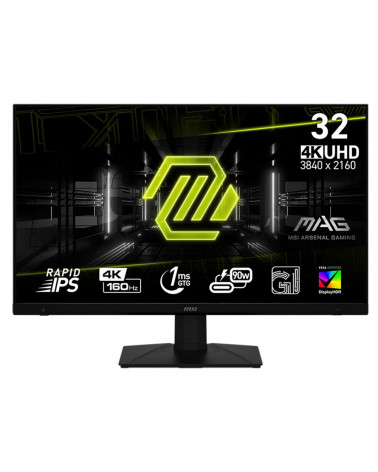 Монитор 32" MSI MAG 322UPF Black (Rapid IPS, 3840x2160, HDMI+HDMI+DP, 1 ms, 178°/178°, 350 cd/m, 1000:1 (100M:1), 160Hz) 