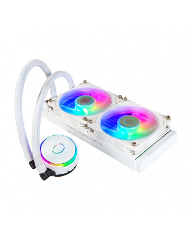 Жидкостная система охлаждения Cooler Master PL240 Flux WHITE, LGA1700  |MLY-D24M-A23PZ-RW| PL240 Flux WHITE, 240 x 27mm wide rad