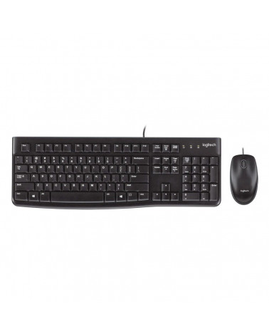 Комплект клавиатура и мышь Logitech Комплект Logitech Desktop MK120 (920-002561) клавиатура K120 черная, 104 клавиши с защитой о