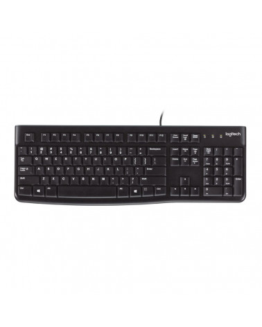 Клавиатура Logitech K120 |920-002506| черная, офисная, 104 клавиши, защита от воды, USB 1.5м, RTL 