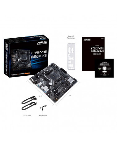 Материнская плата ASUS PRIME B450M-K II AM4 micro-ATX 2xDDR4 PCIEx16 2xPCIEx1 M.2 VGA DVI HDMI GLAN