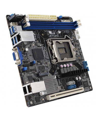 Материнская плата ASUS P12R-I Mini-ITX, LGA 1200, 2x DDR4 DIMM (to 64GB ECC UDIMM), 6x USB 3.0 (4 rear), 6x SATA (4 in MiniSAS H