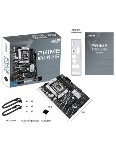 Материнская плата ASUS PRIME B760-PLUS D4 /LGA1700,B760,USB 3.2 GEN 2X2,AURA,MB (90MB1CW0-M0EAY0) /LGA1700,B760,USB 3.2 GEN 2X2,