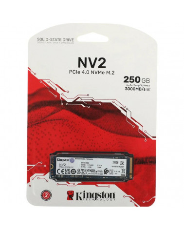 Твердотельный накопитель SSD Kingston M.2 2280 250GB  NV2 Client SSD SNV2S/250G NVMe™ PCIe Gen 4.0 x 4, 3000/1300, 80TBW,(actual